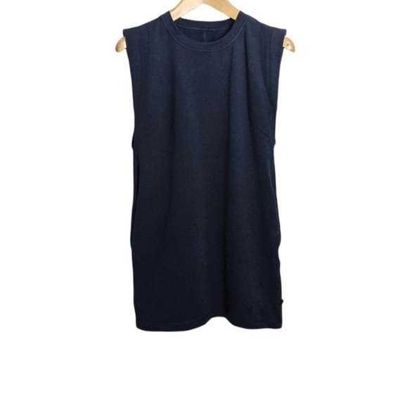 lululemon Medium Navy Blue Stretch Cotton Sleeveless Tunic Mini Dress - Picture 1 of 4